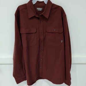 NWoT Eddie Bauer Mens Heavyweight Brushed Fleece Button Up Red Size XL $80 CC291